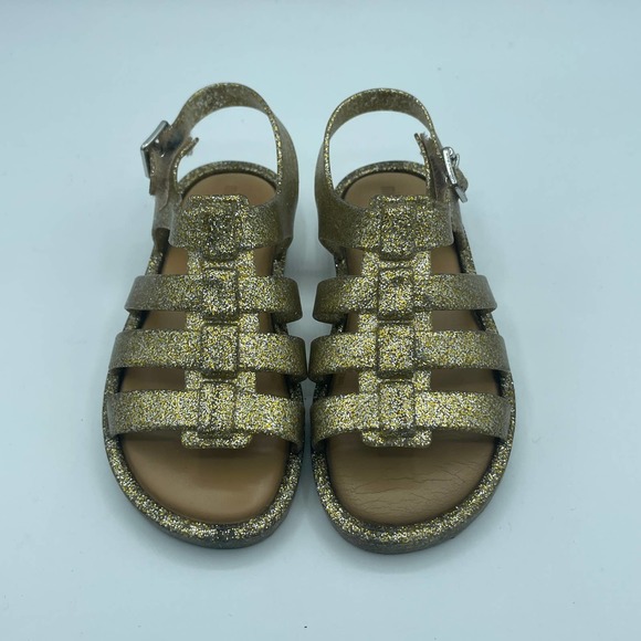 Mini Melissa Other - Mini Melissa Girls Gold Glitter Flox Sandals Size 10